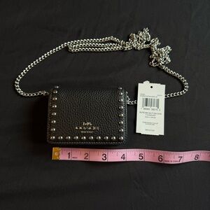 Coach Rivets wallet on chain Black Mini Bag with Silver Chain